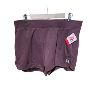Reebok Studio Relaxed Shorts Chocolate Plum REW253SH03027 Womens XXL NWT